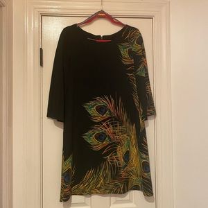 Black Muse Peacock Feather Dress